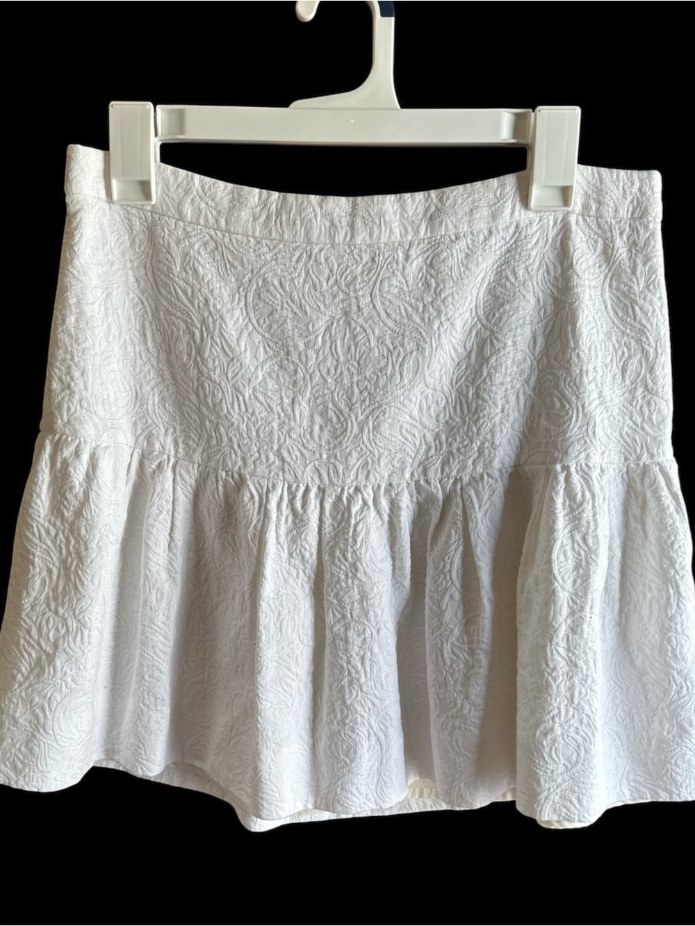 J. Crew White Textured Ruffle-Hem Skater Skirt - Picture 4 of 4